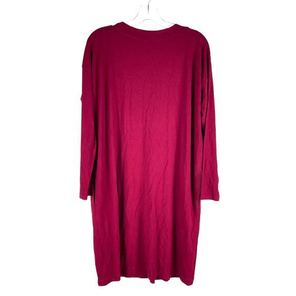 Eileen Fisher Viscose Jersey Knee Length Dress Pockets Red Size XS - Picture 6 of 8